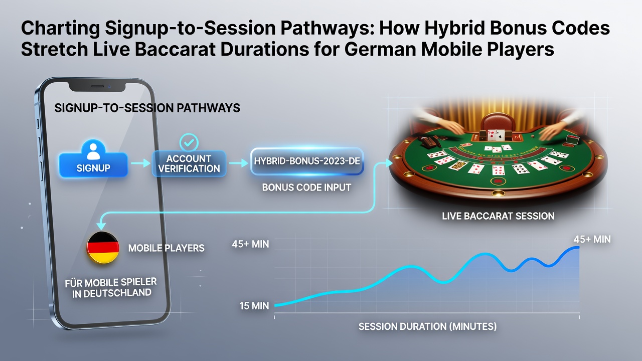 Diagramm zeigt Anmeldepfade und hybride Bonus-Codes in Live-Baccarat-Sessions für Mobilgeräte