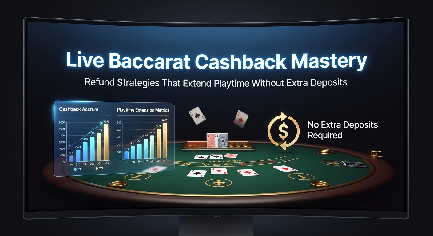 Live Baccarat Tisch mit Cashback-Symbolen und verlängerter Spielzeit-Darstellung