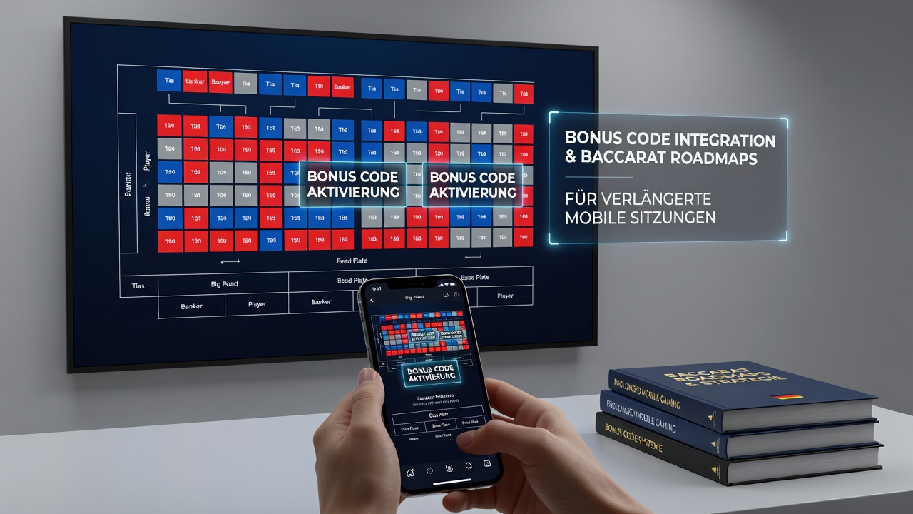Beispiel einer mobilen Baccarat-App mit integrierten Roadmaps und Bonus-Anzeigen